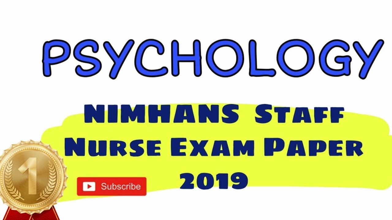 Psychology || N‫IMHANS Staff Nurse Exam Question Paper 2019 #thenurse