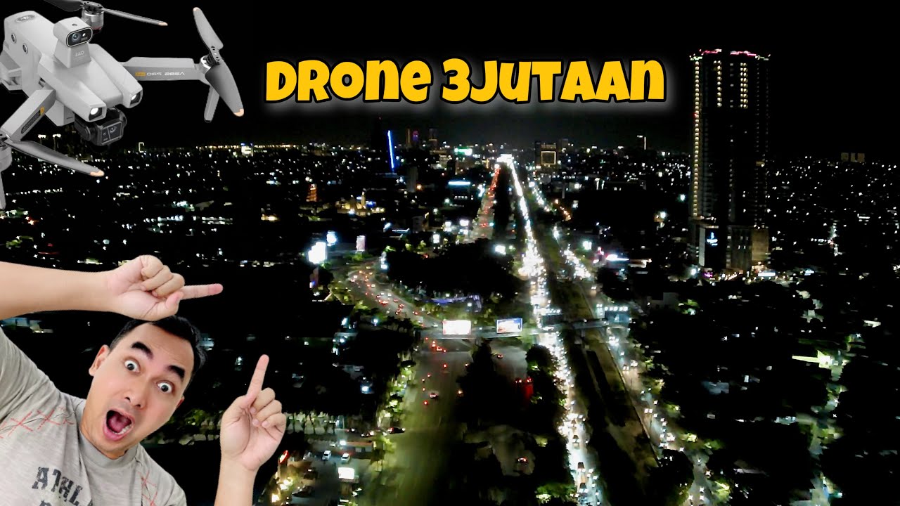 HASILNYA DILUAR DUGAAN! Test Terbang Malam AE86 Pro Max Drone 3 Jutaan dengan 3 Axis Gimbal