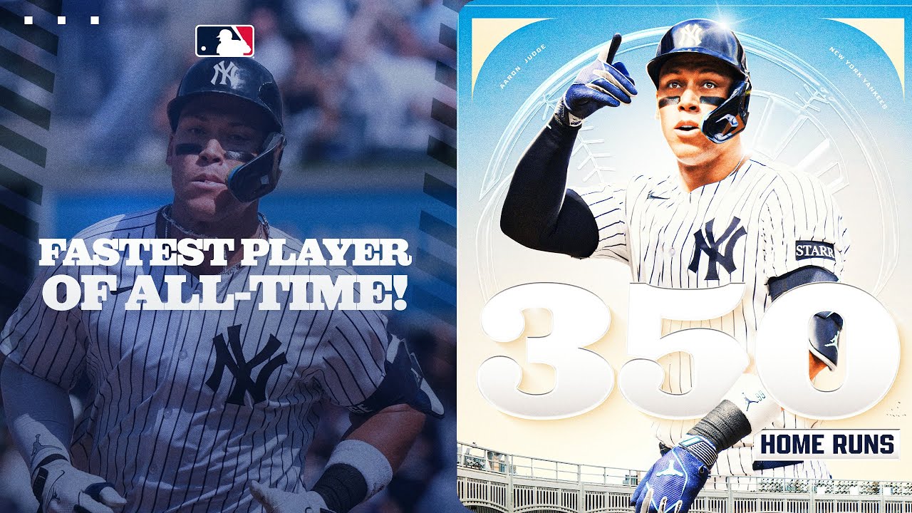 The FASTEST PLAYER to 350 HOME RUNS! ALL RISE for Aaron Judge 🙌