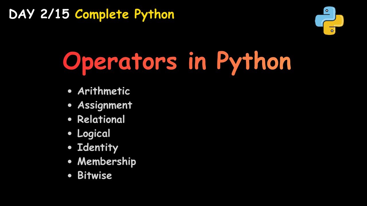 Operators in  Python– Arithmetic, Relational, Logical & More (Day 2)