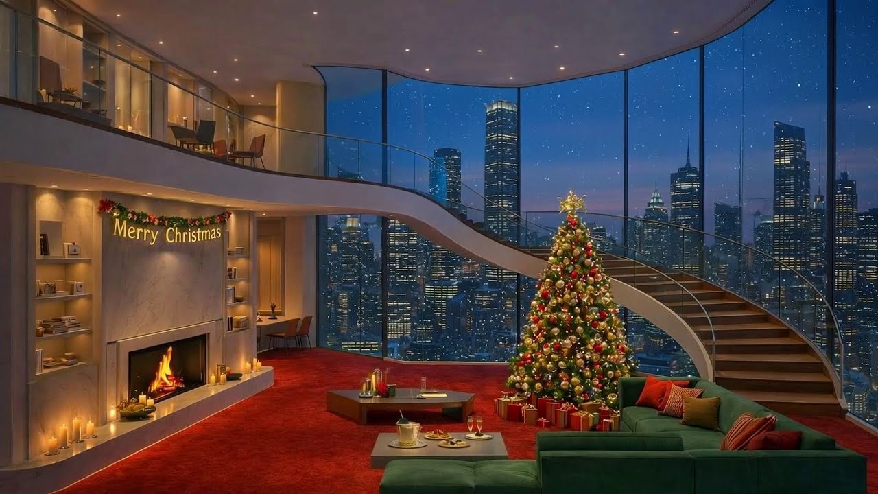 Christmas Luxious Penthouse View 4K Ambient