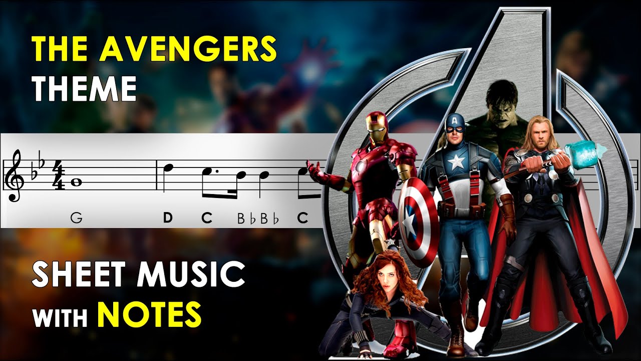 The Avengers Theme | Sheet Music with Easy Notes for Recorder, Violin Beginners Tutorial