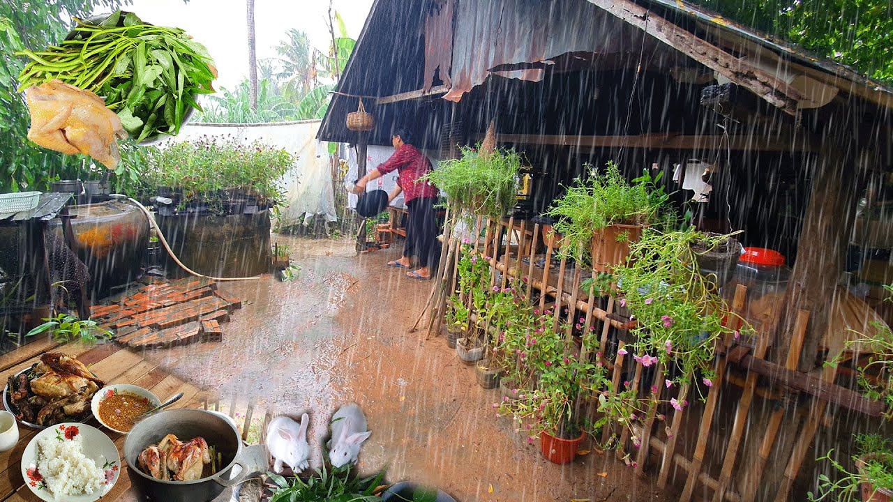Cooking on a rainy day, village life with tasty food | Countryside vlog