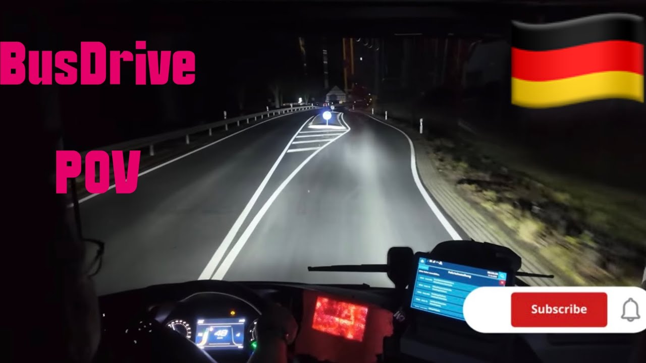 	Night Bus Driver POV in Germany 🇩🇪 | Real Work Drive
