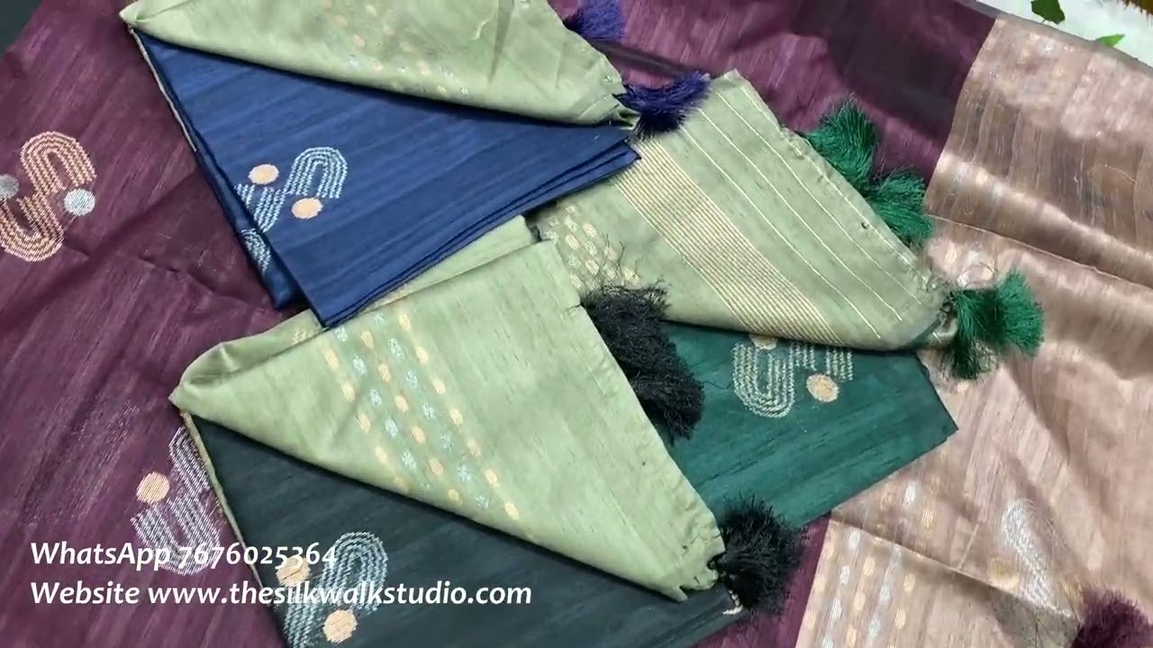 Subodini Semi Tussar Saree | Graceful Weave for Festive Wear
