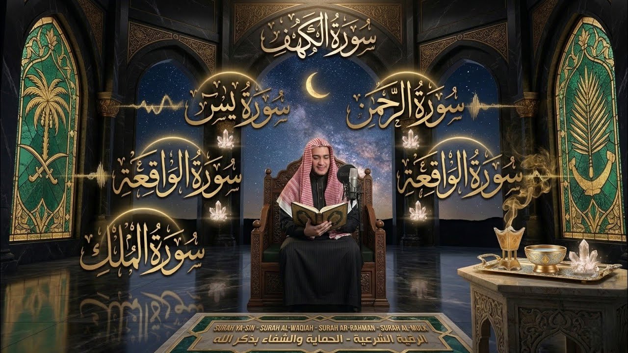 سورة يس، الواقعة، الرحمن، الملك، الكهف تلاوة هادئة تريح القلب استمع بنية الرزق والبركة Sourat Alkahf