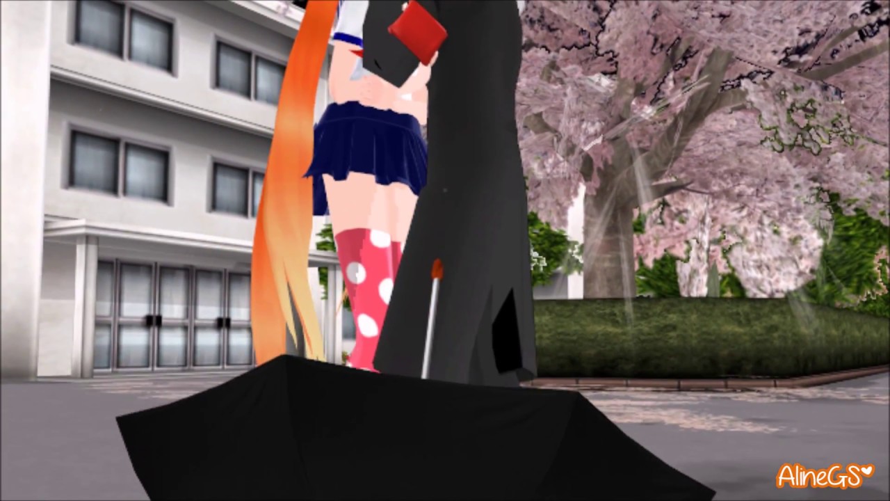[MMD] Yandere Simulator - Rain kiss (Playful kiss) (OsanaXBudo Ver.)