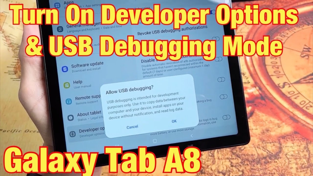 Galaxy Tab A8: как включить параметры разработчика и режим отладки по USB