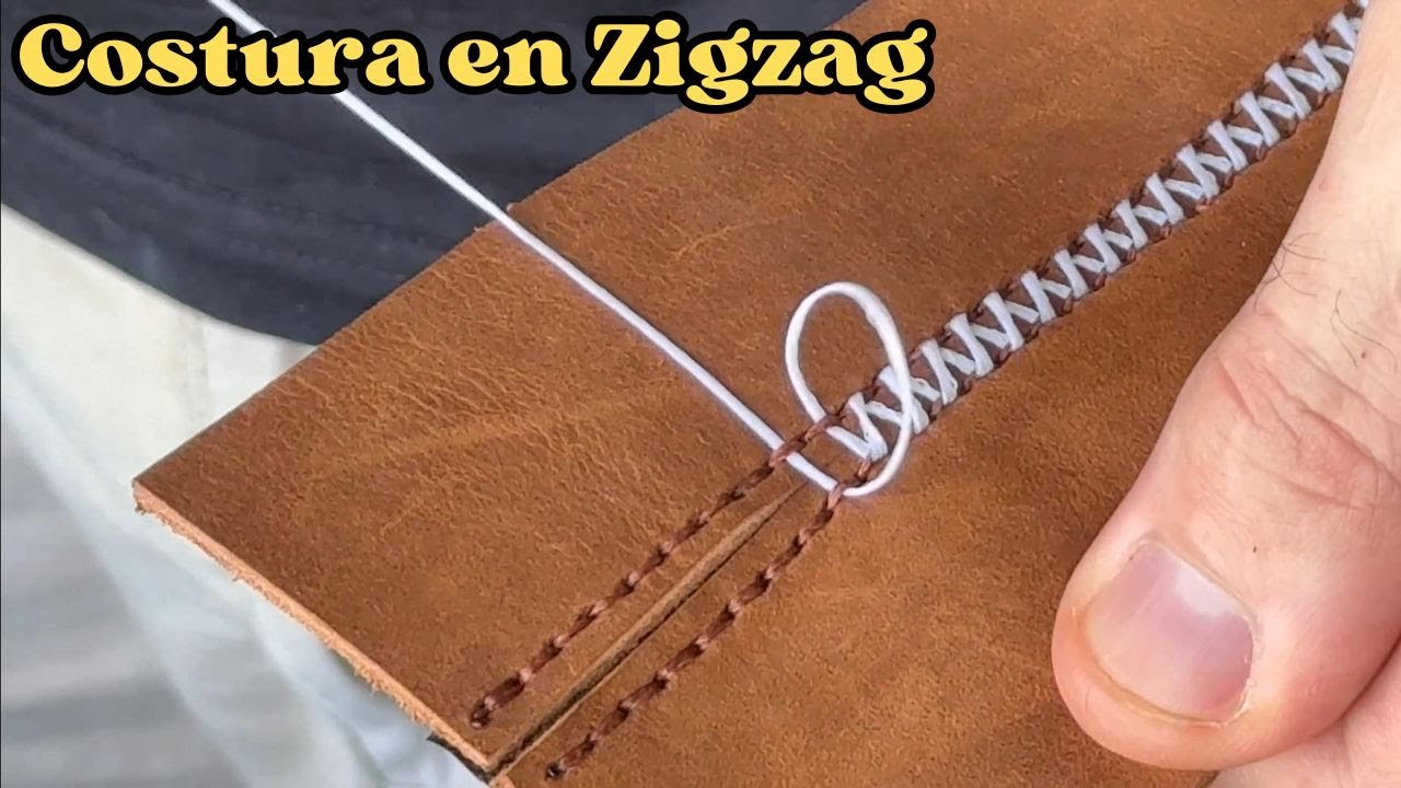 Cómo hacer  COSTURA en el CUERO (ZIGZAG) fácil #diy