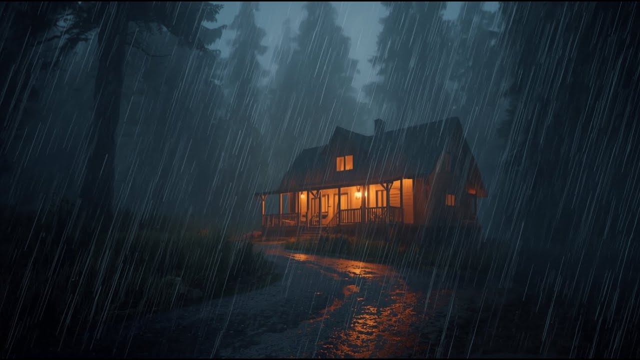 Lluvia en Cabaña del Bosque 🏡🌧️ | Ambiente Cálido para Dormir, Estudiar y Liberar el Estrés Mental