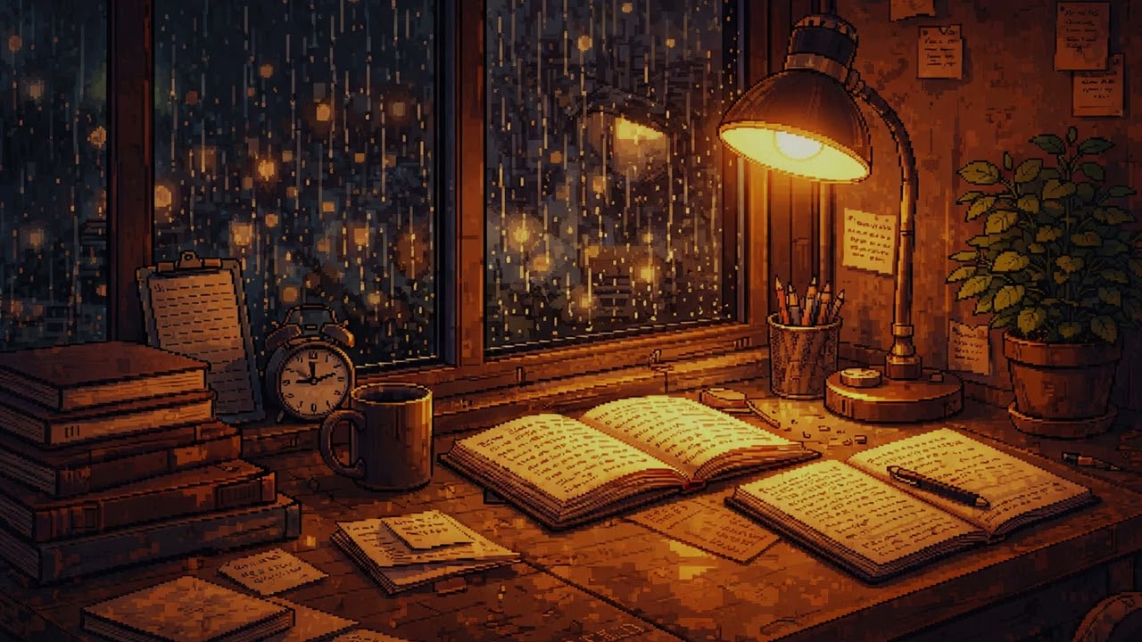 Late Night Jazz Study ☔ Lofi Jazz Rain Ambience for Study, Focus & Sleep