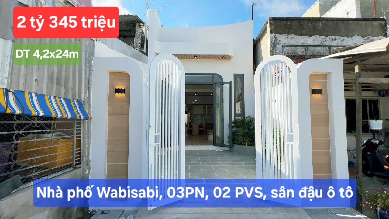 Nhà phố phong cách Wabisabi, 03 PN, sân đậu ô tô, thông KĐT Tây Bắc, Rạch Giá