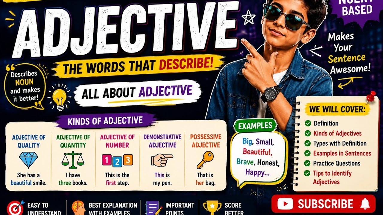 `Adjectives In English | Types, Examples & Easy Trick