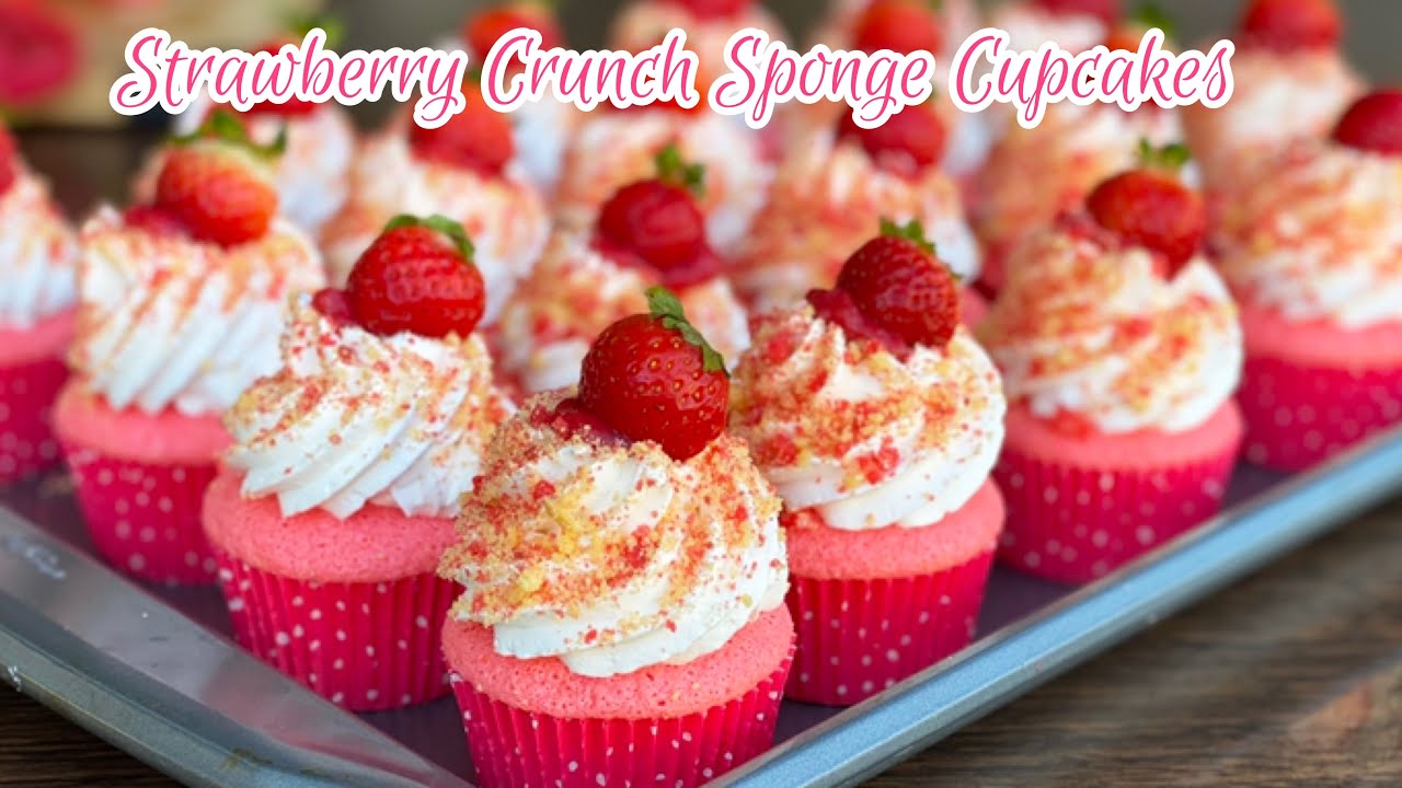 Бисквитные кексы с клубничным хрустом