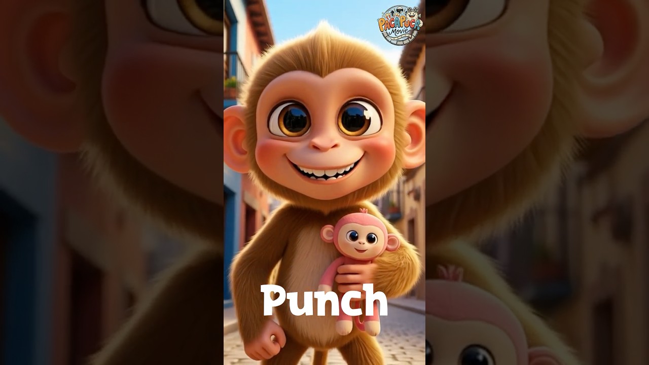 Punch Descubre la Calle Espa&ntilde;ola - 2 🐵 #Punch #MonoBeb&eacute; #Animaci&oacute;n3D #pixar #disney #youtubeshorts