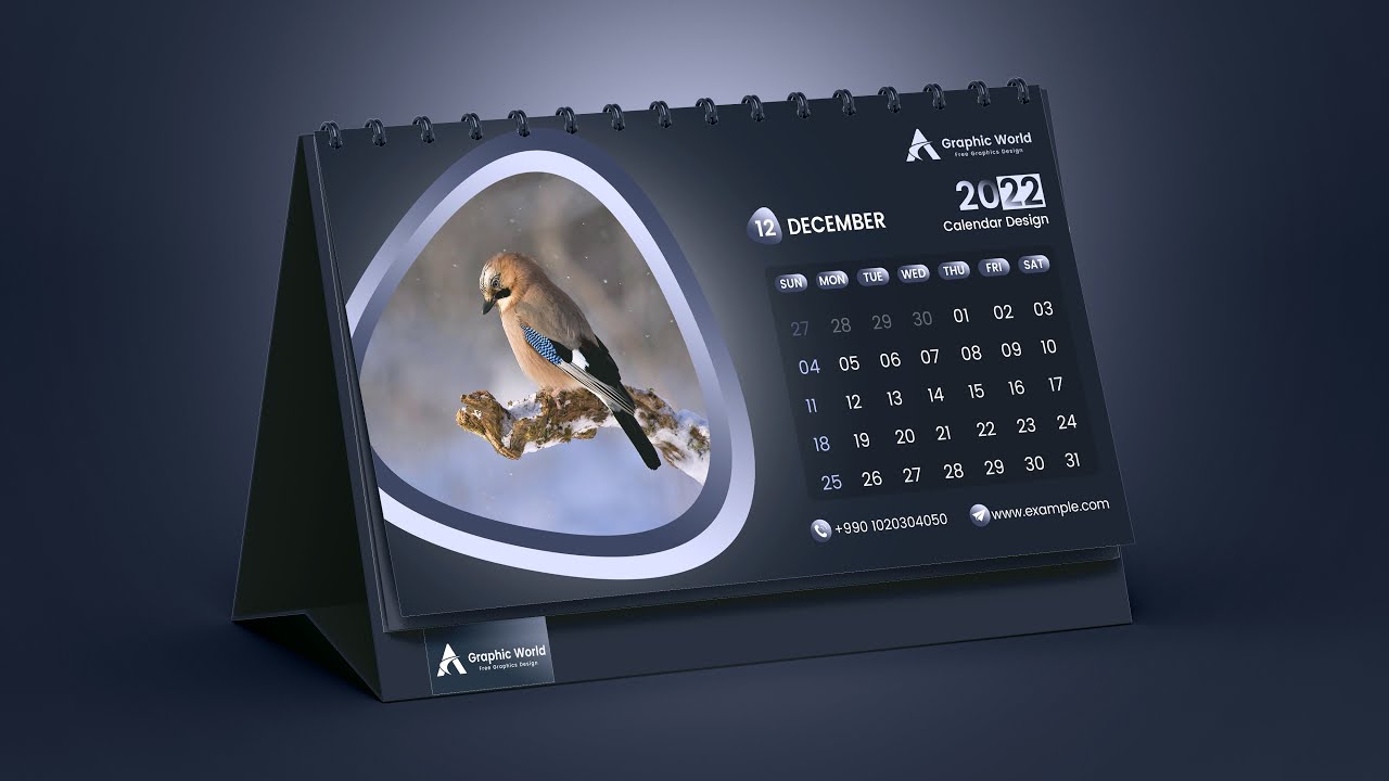 How to create a calendar design in adobe photoshop | Desk calendar design