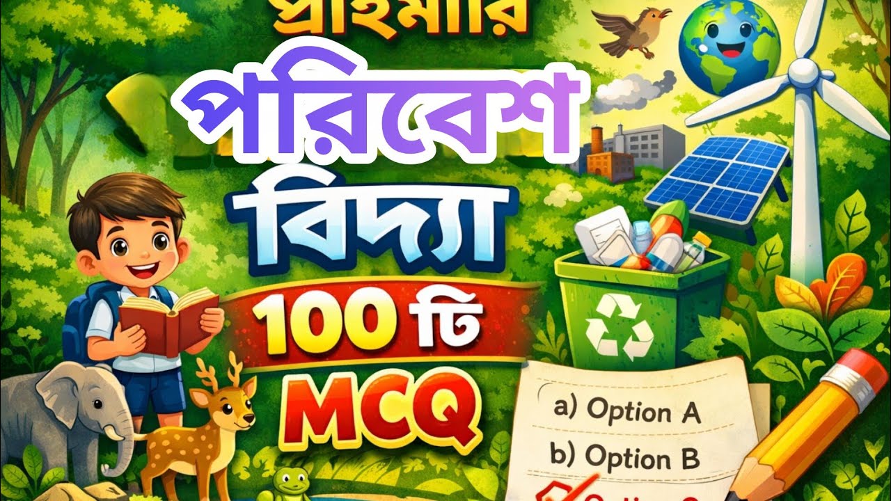পরিবেশবিদ্যা থেকে ১০০ টি MCQ।। প্রাইমারি ইন্টারভিউ এর জন্য খুবই প্রয়োজনীয় পরিবেশের প্রশ্ন উত্তর।