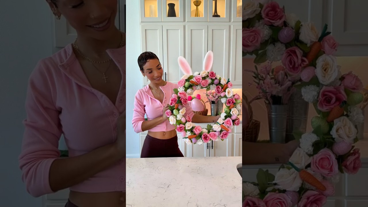 DIY Easter Bunny Floral Wreath 🐰🥕
