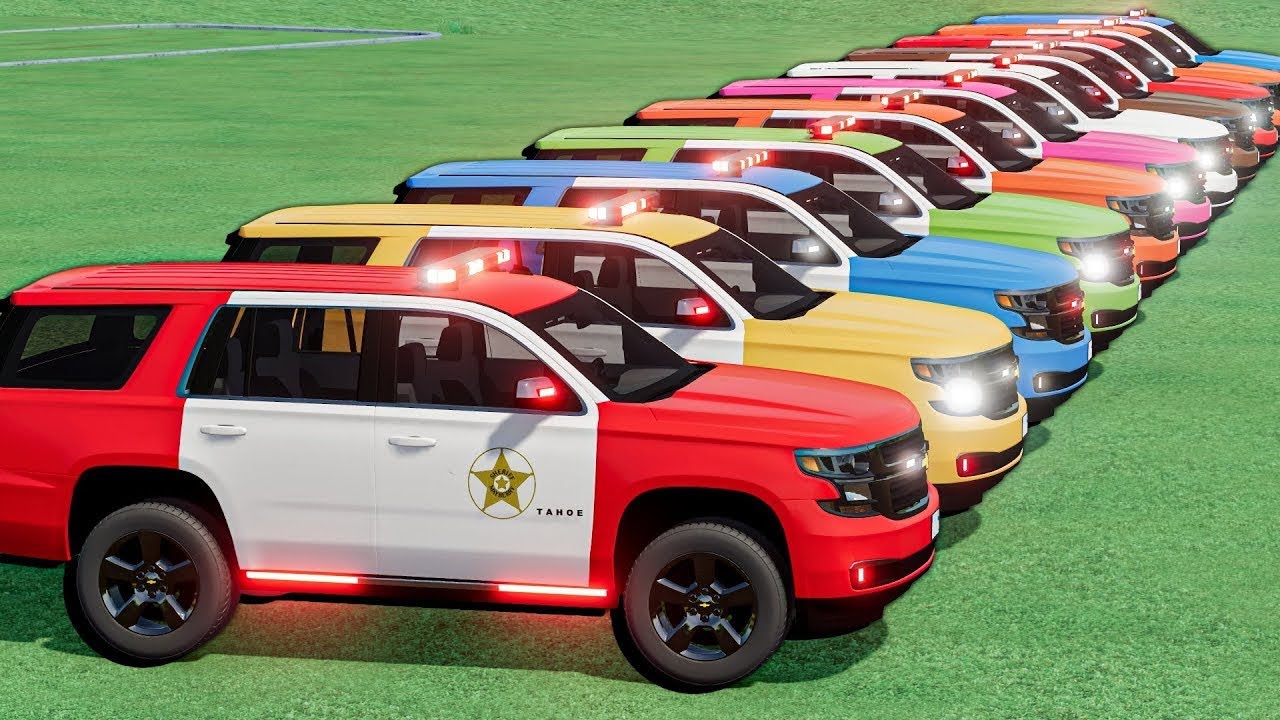 MULTI OMG TRANSPORTING ALL COLORS CHEVROLET POLICE CARS VEHICLES WITH MAN TRUCKS ! FS 22