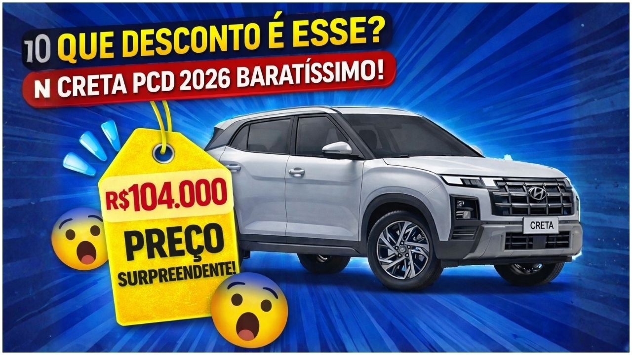 🔥 CRETA PCD 2026 COM DESCONTO SURPREENDENTE! VOC&Ecirc; N&Atilde;O VAI ACREDITAR NO PRE&Ccedil;O!