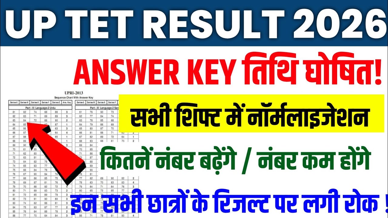 UP TET ANSWER KEY OUT | UP TET RESULT UPDATE | UP TET NORMALIZATION ALL SHIFTS | UP TET EXAM 2026