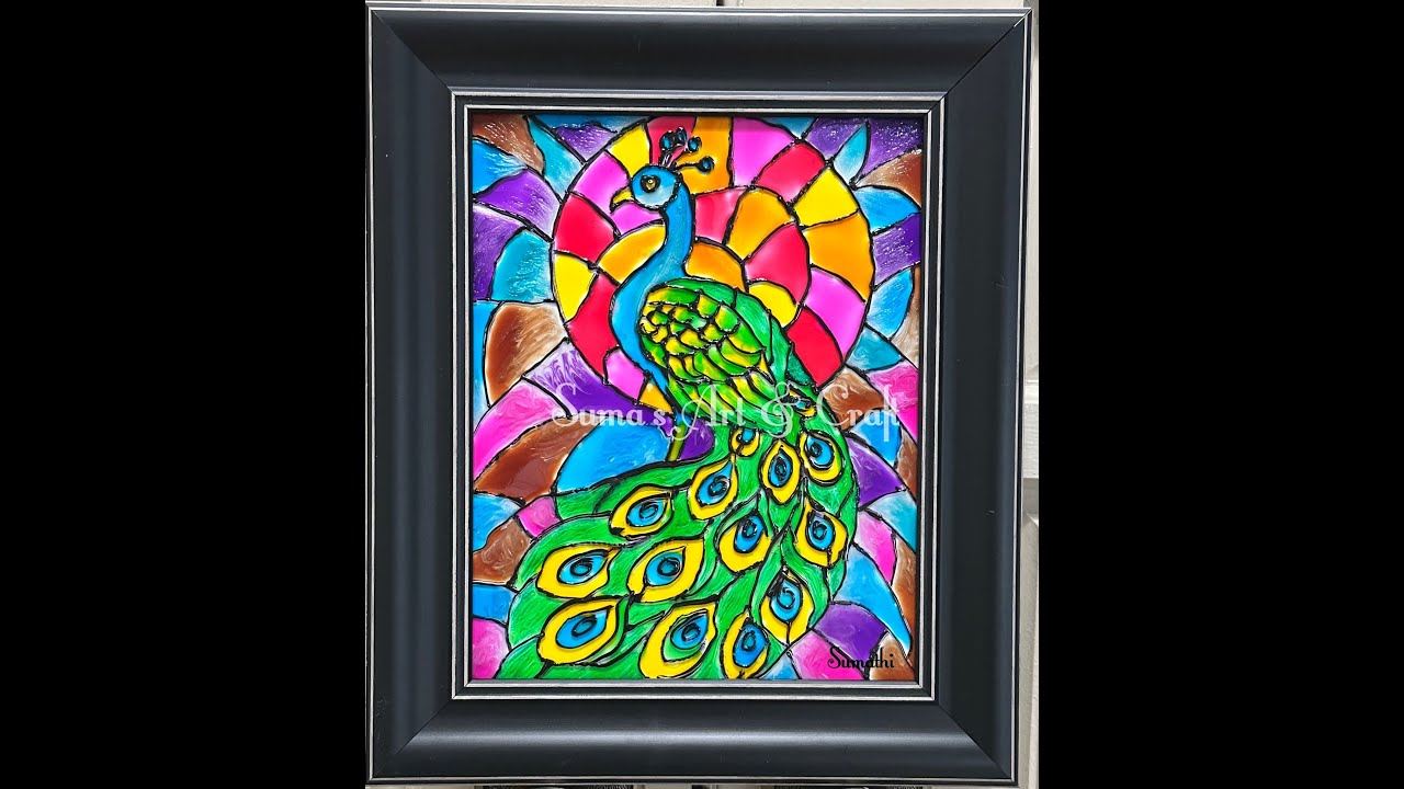 Glass Painting Peacock
