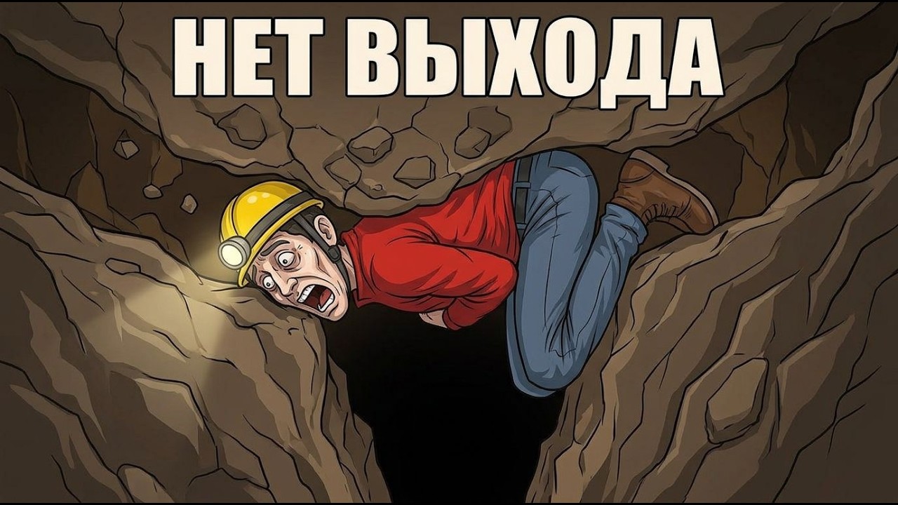 Спелеолог застрял в пещере в САМОЙ ХУДШЕЙ позиции