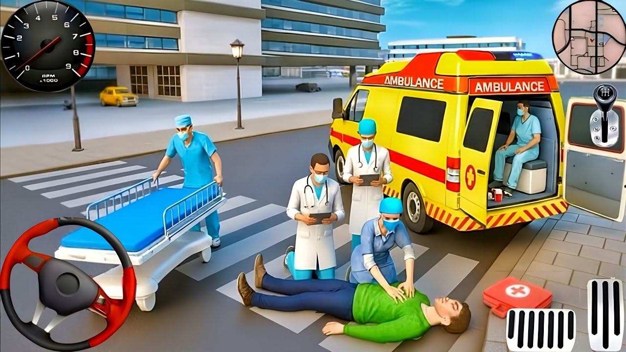 Ambulance City Rescue Simulator 3D Game - 911 US Emergency Ambulance Driving 3D - Android Gameplay