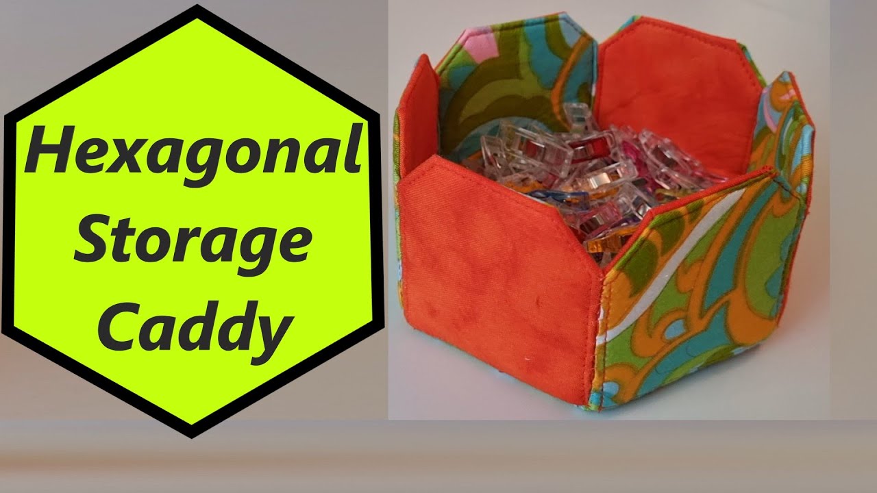 Learn how to cut Hexagon shapes DIY storage caddy fabric container. Sewline glue pen