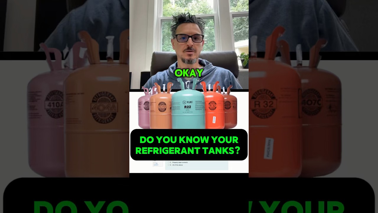 Refrigerant tank quiz. EPA 608 Type III certification test prep.