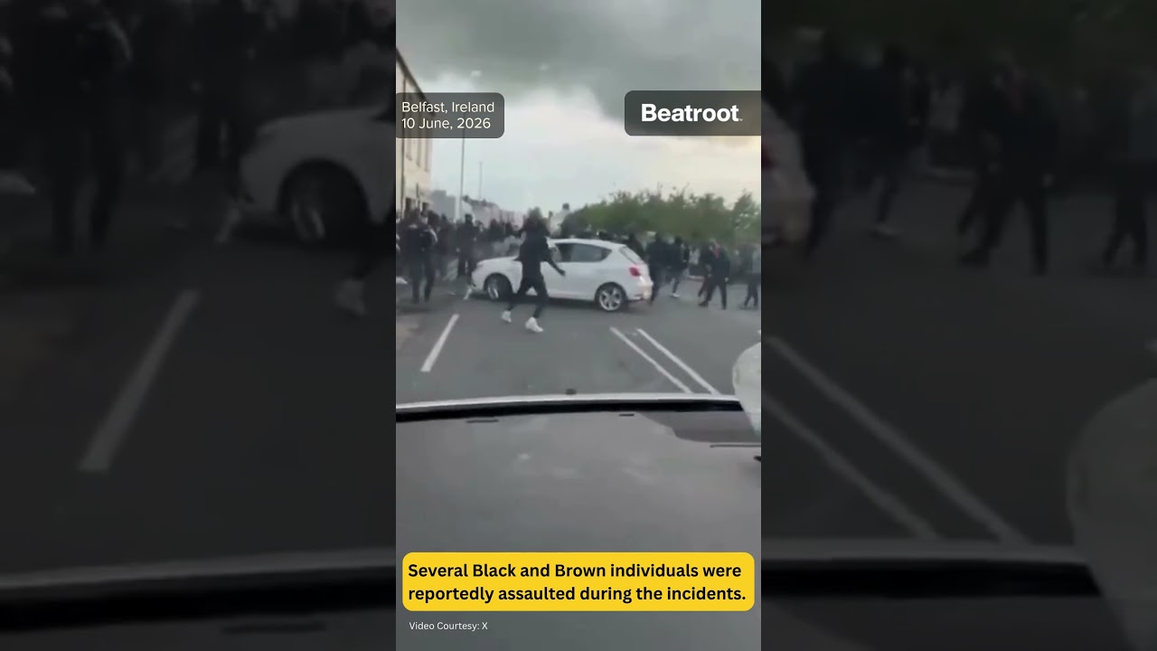 Anti-immigrant rioters attacked and burnt cars on the streets in Belfast. #shorts
