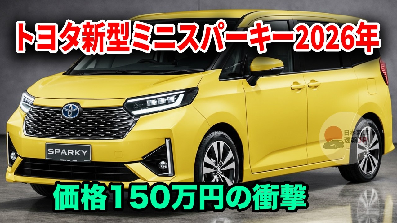 トヨタ新型ミニスパーキー2026年日本登場、これは反則だ！価格150万円・両側電動スライドドア標準・燃費35km/L！