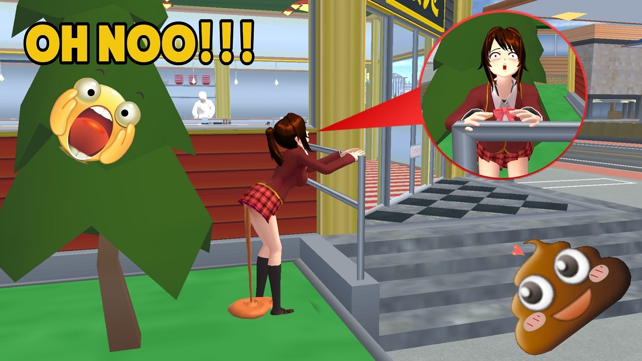 После того, как Рина съела рамен, она больше не могла терпеть. | SAKURA SCHOOL SIMULATOR