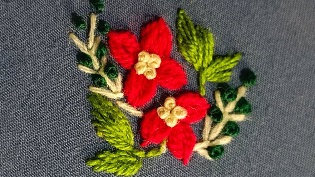Simply flower design beautiful hand embroidery design