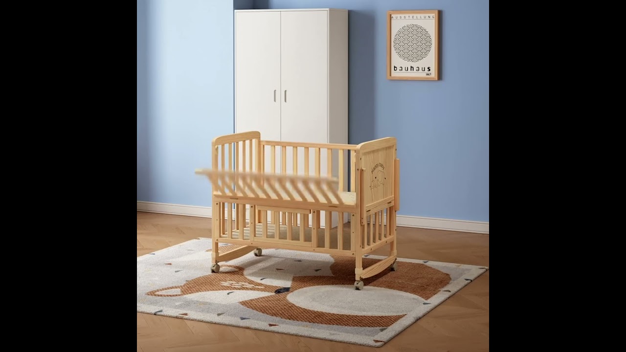6 in 1 Baby Cot Cum Rocking Bed With Diaper Table Storage