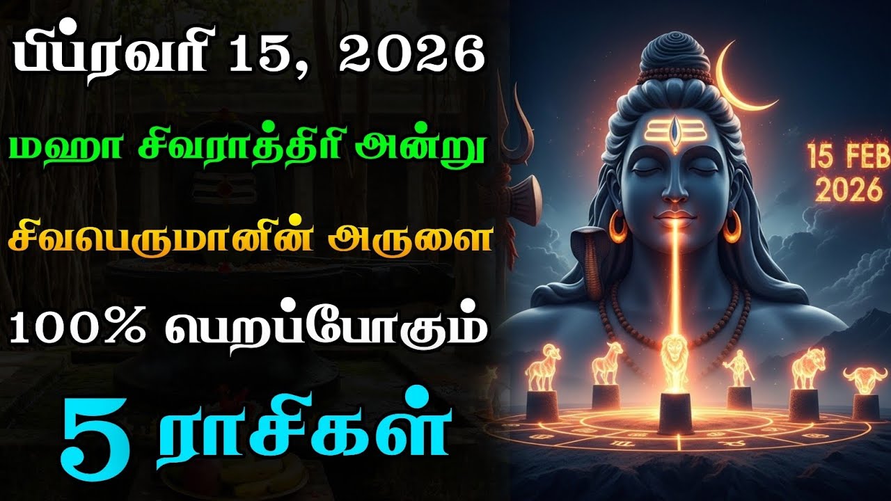 மஹா சிவராத்திரி அதிசயம்!🪔 சிவபெருமானின் நேரடி பார்வை பெறும் அந்த 5 ராசிகள்!🙏🏻🤯 | Maha Shivaratri