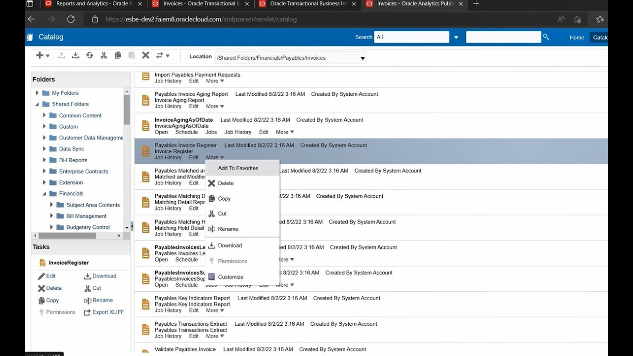Как настроить стандартный отчет BIP в Oracle Fusion