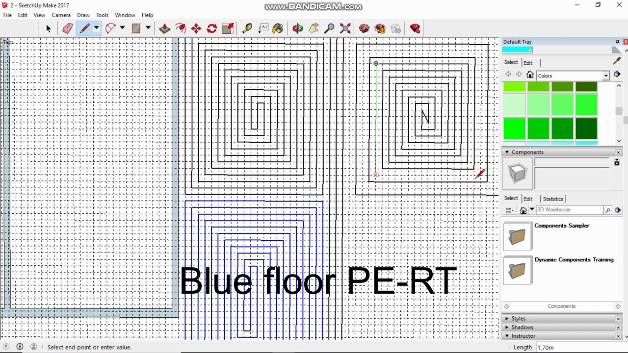 Podłogówka DIY Projektowanie petli w programie Sketchup cz.3 Rysowanie pętli i pomiar długości.