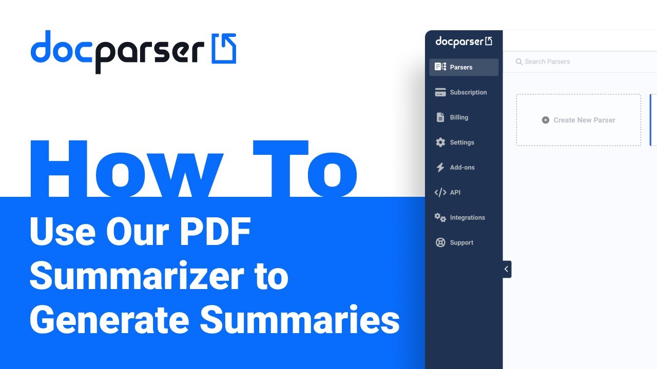 Docparser Academy: How to Use Our PDF Summarizer to Generate Summaries