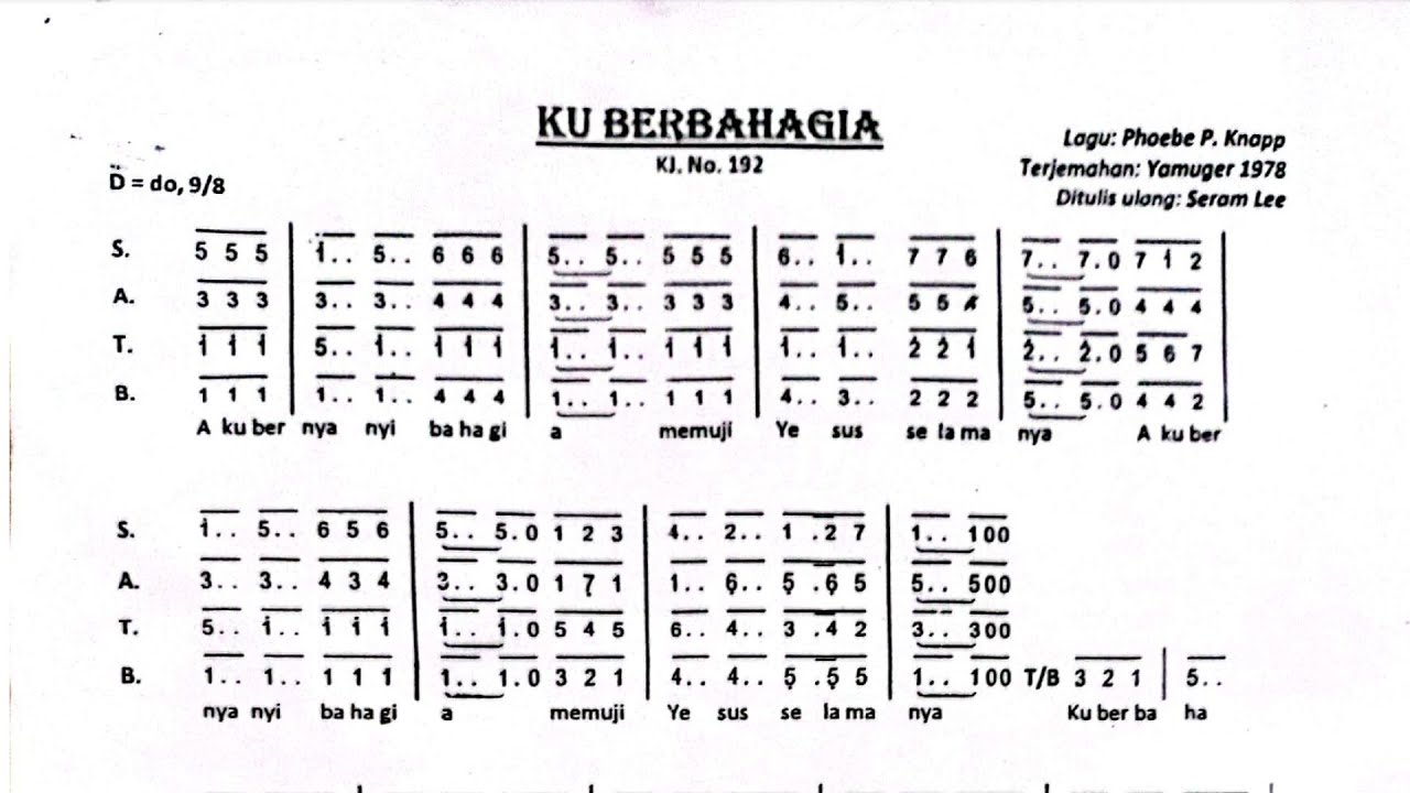 Ku Berbahagia (Alto)