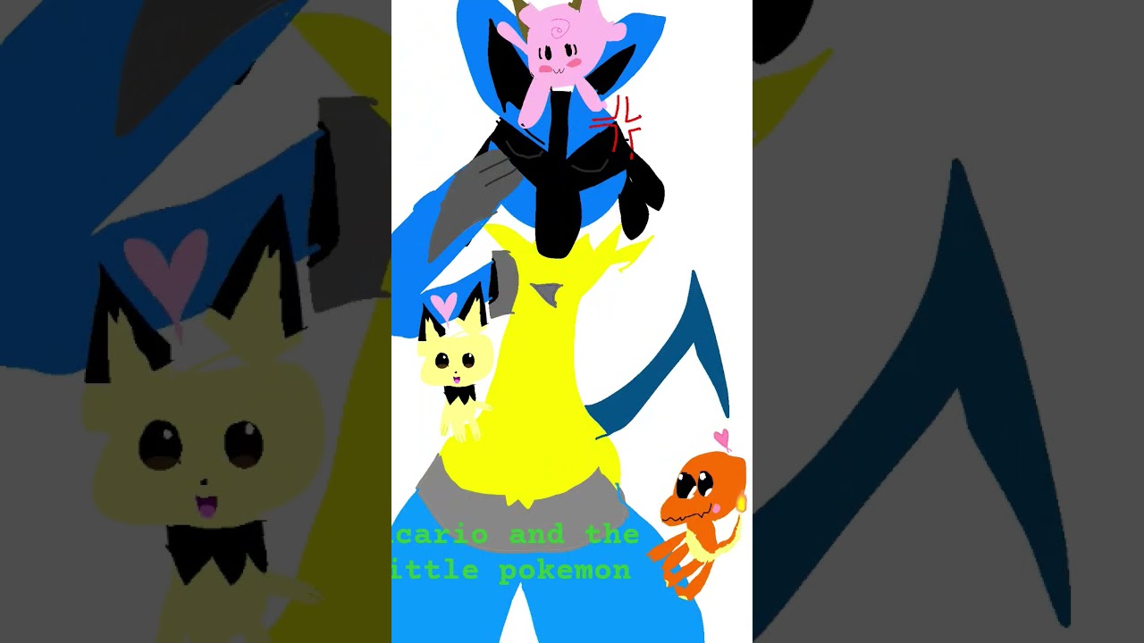lucario in a daycare of baby pokemons