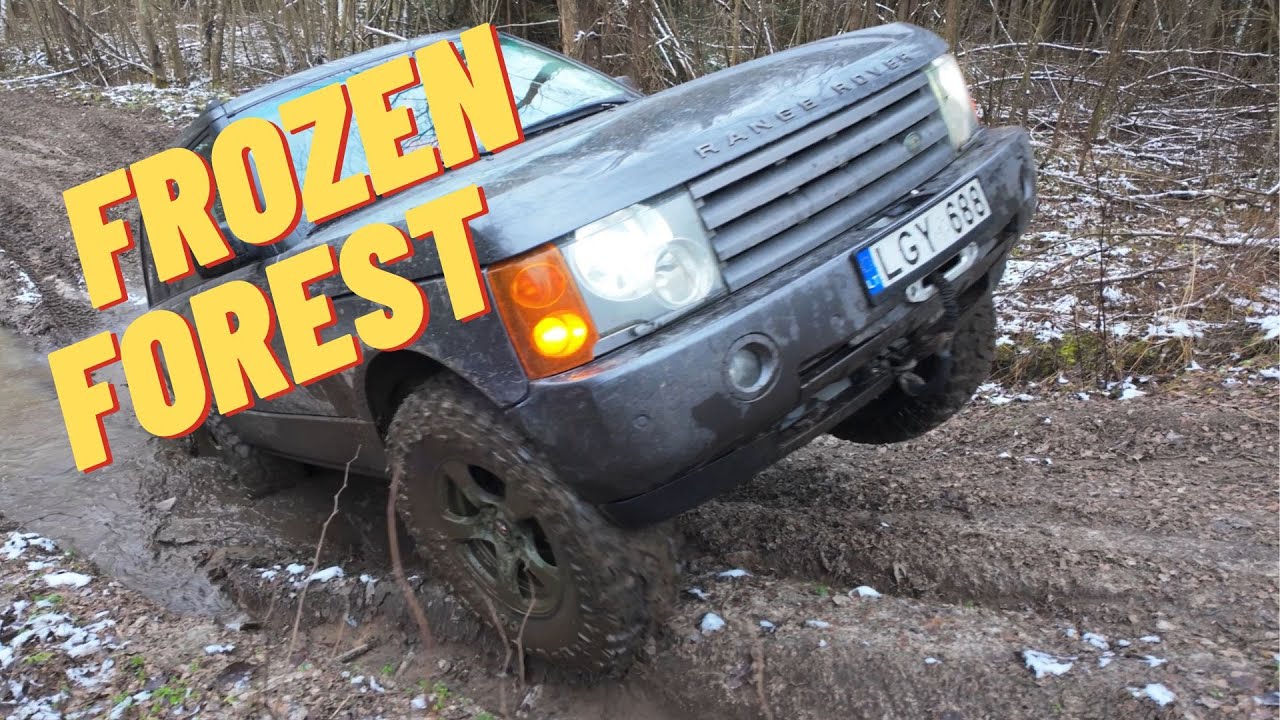 Test Drive of Range Rover L322 with 35" tires in the frozen forest