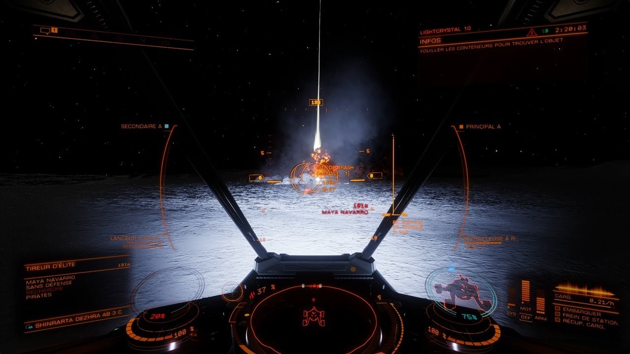 Lightcrystal 10 - Mission d'obtention de marchandises sur une épave - Elite Dangerous Vanguards