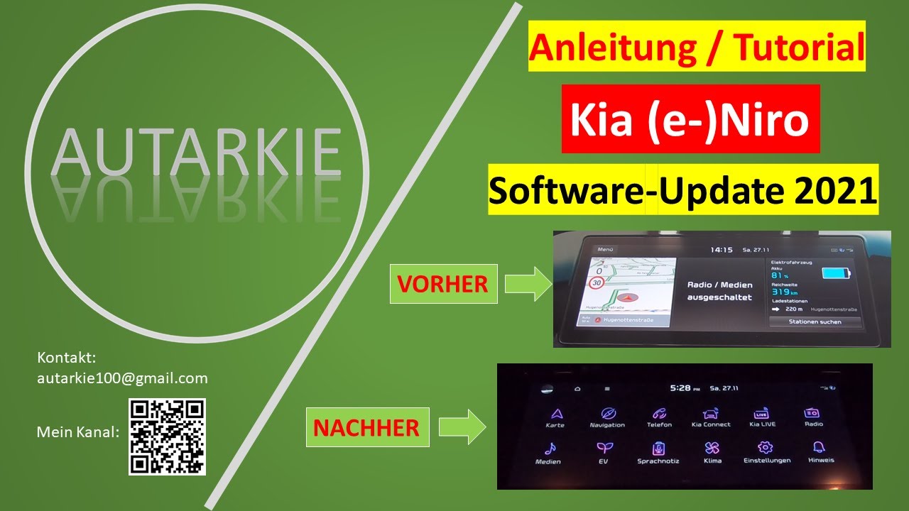 Anleitung - Tutorial: Kia (e-)Niro SOFTWARE UPDATE 2021 selbst durchführen - Autarkie - Folge 123