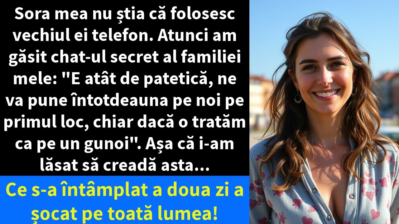 Sora mea nu știa că folosesc vechiul ei telefon. Atunci am găsit chat-ul secret al familiei mele: