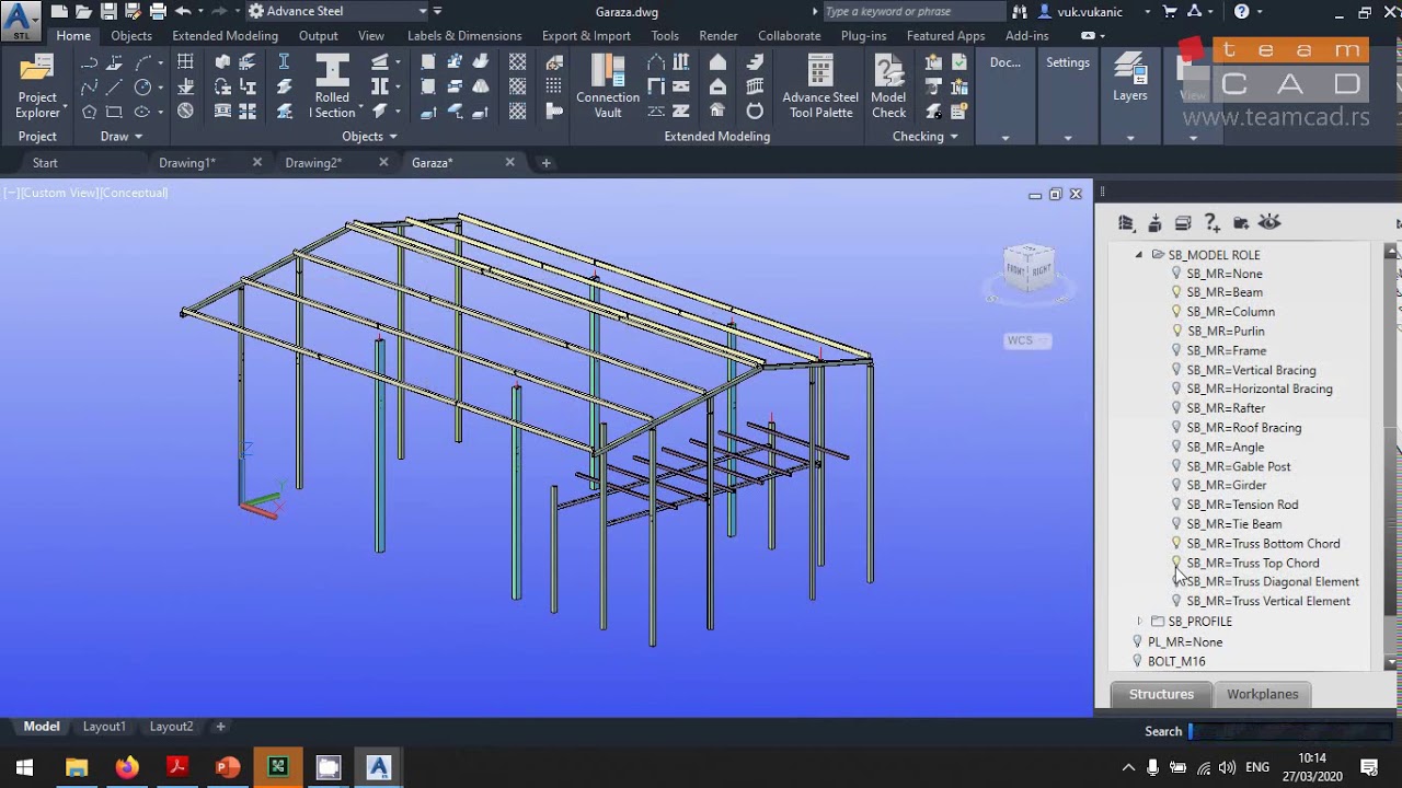 TeamCAD webinar:  Advance Steel Customization webinar - TeamCAD Template 2020 - Razlike i primena