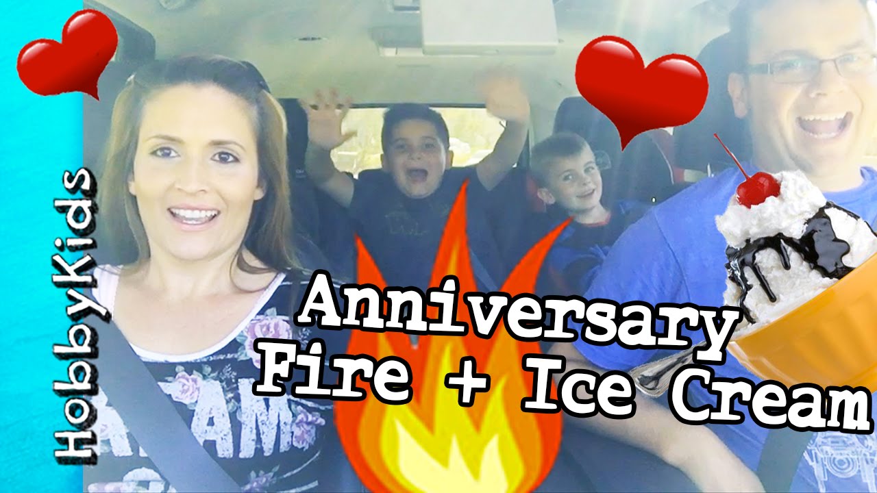 FIRE + ICE CREAM! Anniversary Celebration Hibachi Teppan Dinner HobbyFamily Vlog HobbyKidsVids
