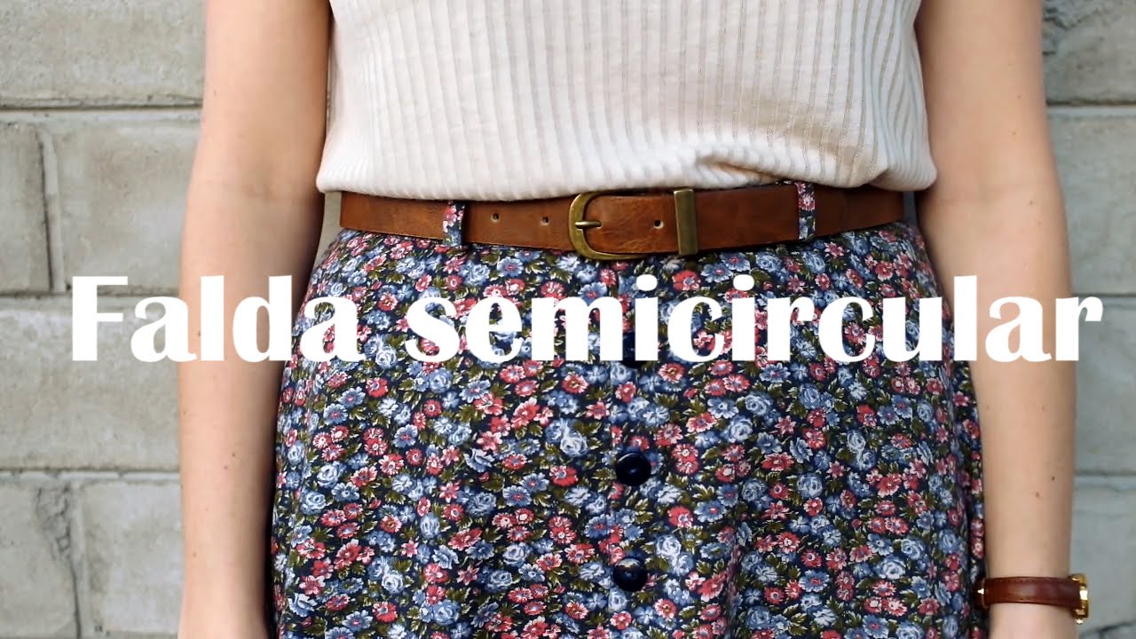 Falda semicircular con botones - Tutorial