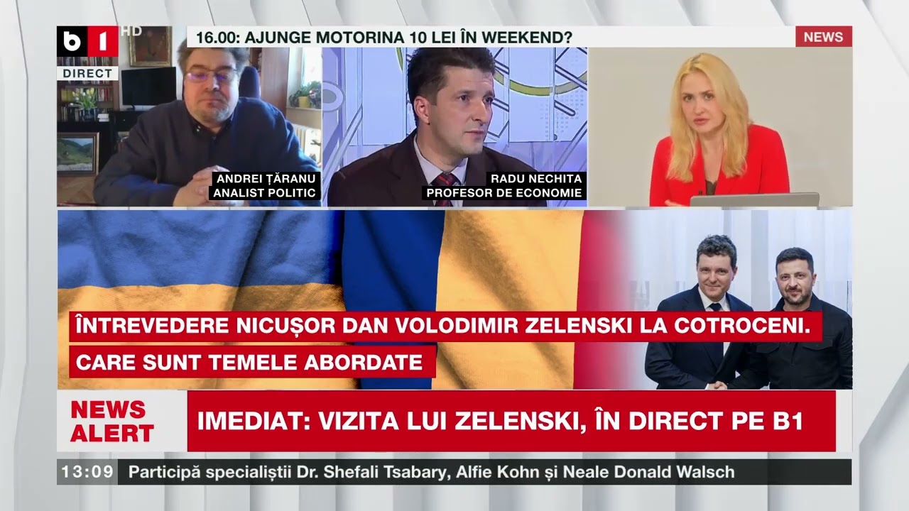 TALK B1 CU IRINA PETRARU. ZELENSKI, ÎNTÂMPINAT CU PROTESTE ȘI ONORURI MILITARE LA COTROCENI P2