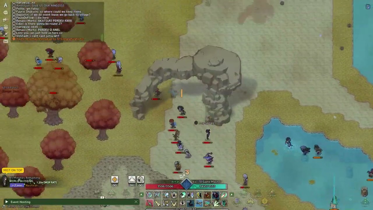 War Event 250+ joined 450 online Nin Online